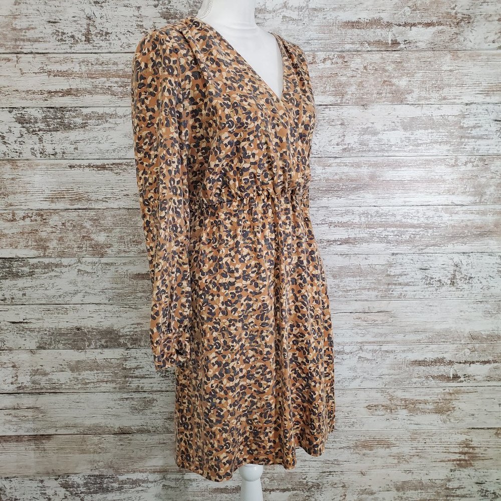 VELVET TORCH Cedar Black Leopard Long Sleeve Dress